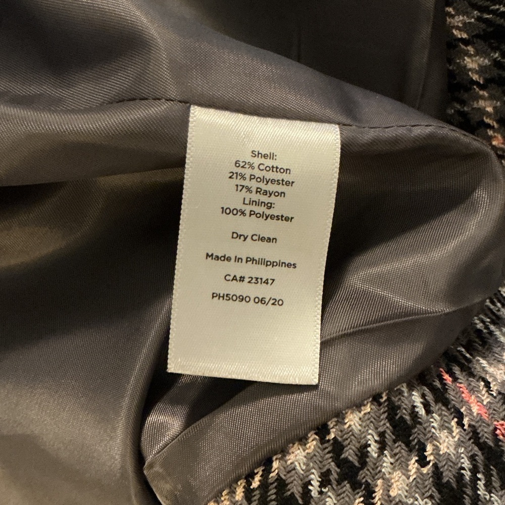 Talbots Tartine et Chocolat Women's Plaid Blazer - Black and White with Pink - Picture 7 of 7